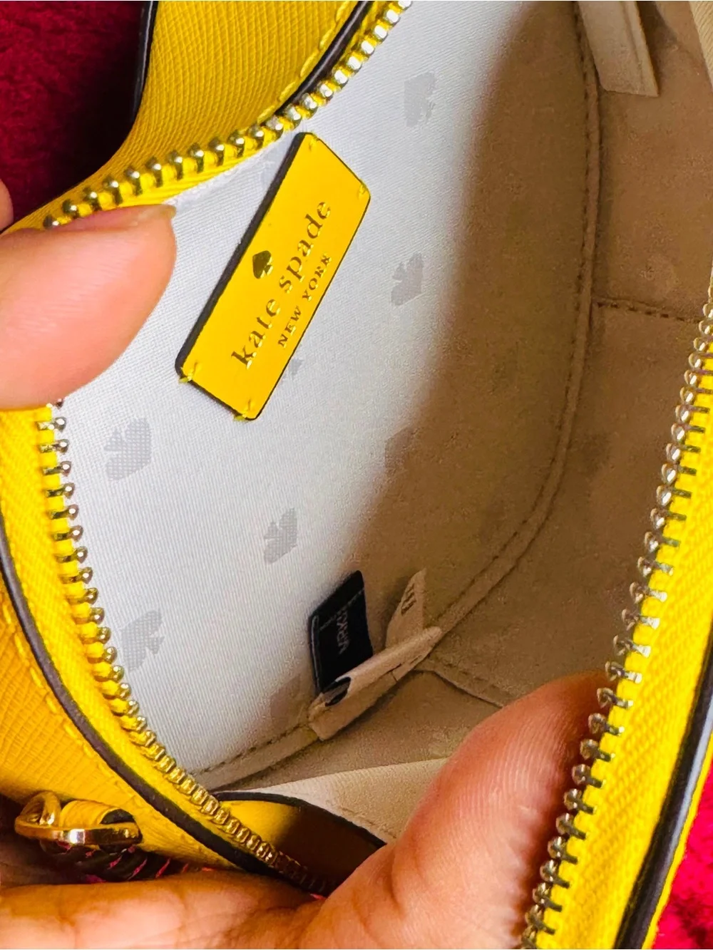 kate spade Yellow Heart-Shaped Crossbody with Gold Chain